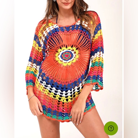 Beachsissi Crochet Colorful Cover Up Top Brand New - Picture 2 of 7